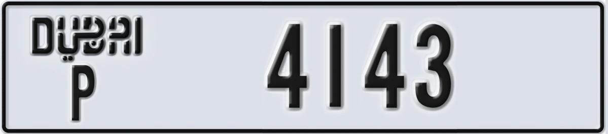 UAE License Plate Dubai P 4143