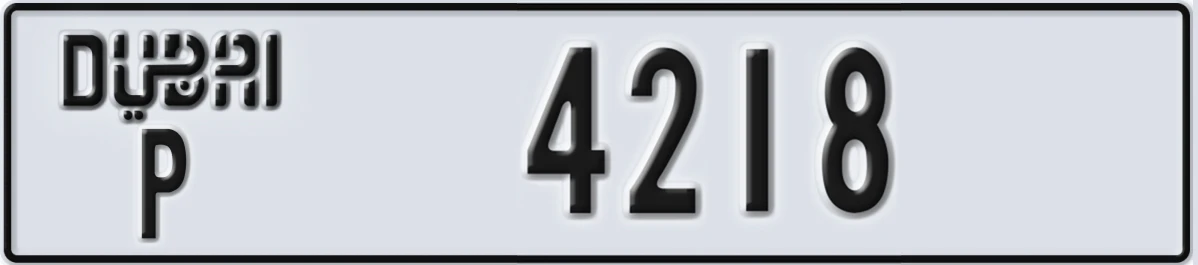 UAE License Plate Dubai P 4218