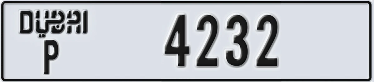 UAE License Plate Dubai P 4232