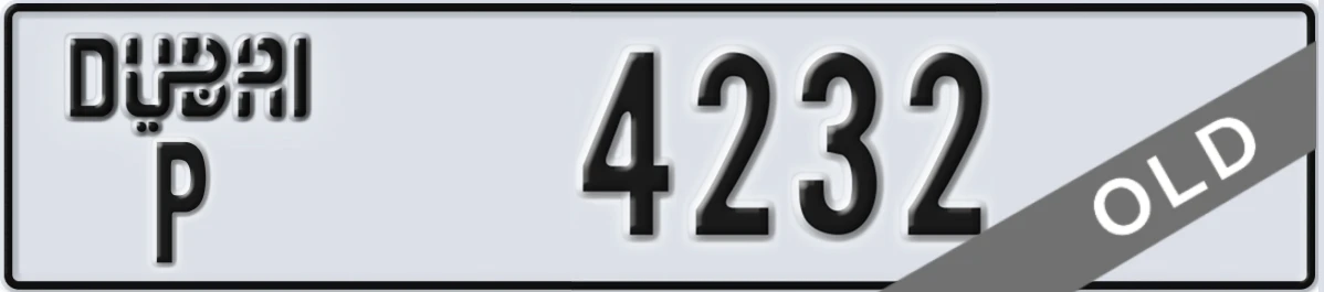 UAE License Plate Dubai P 4232