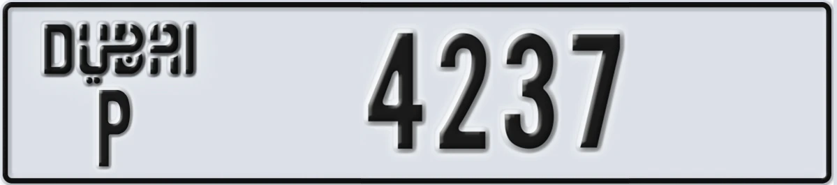 UAE License Plate Dubai P 4237