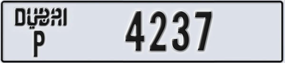 UAE License Plate Dubai P 4237