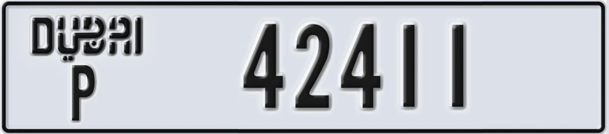 UAE License Plate Dubai P 42411