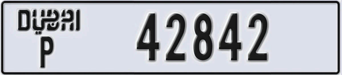 UAE License Plate Dubai P 42842