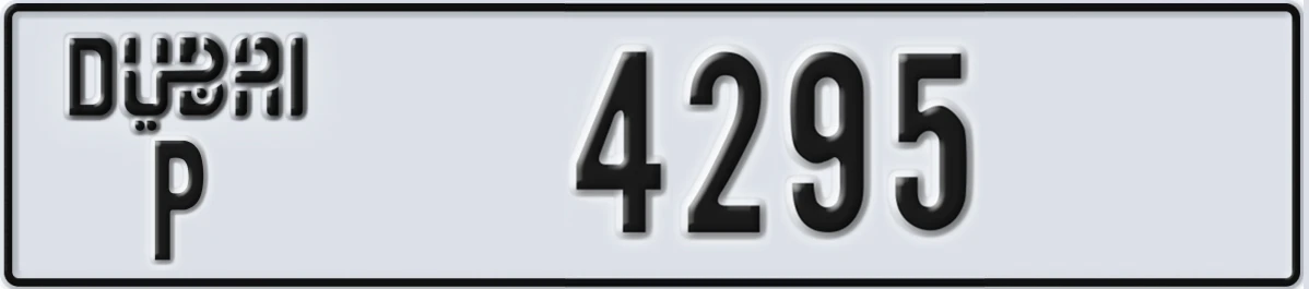 UAE License Plate Dubai P 4295