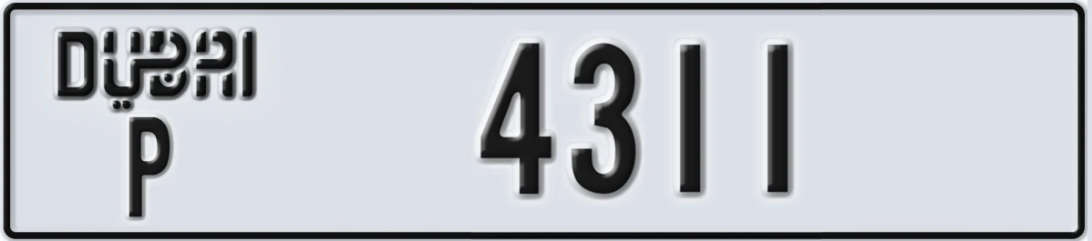 UAE License Plate Dubai P 4311