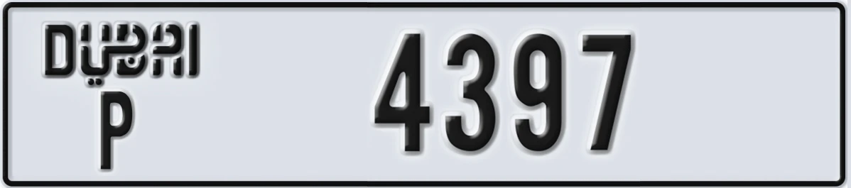UAE License Plate Dubai P 4397