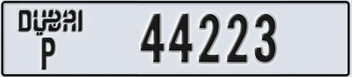 UAE License Plate Dubai P 44223