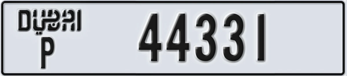 UAE License Plate Dubai P 44331