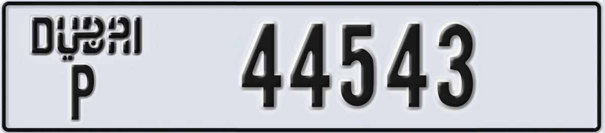 UAE License Plate Dubai P 44543