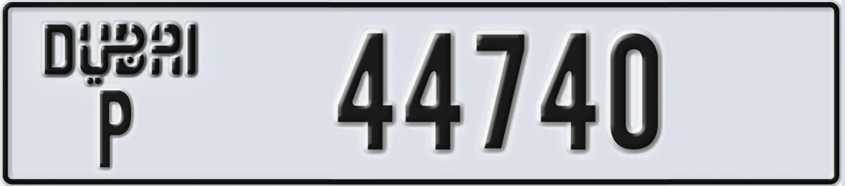 UAE License Plate Dubai P 44740