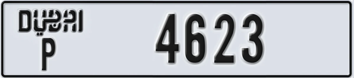 UAE License Plate Dubai P 4623