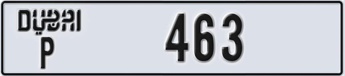 UAE License Plate Dubai P 463