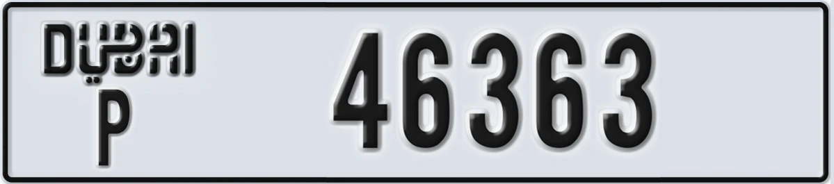 UAE License Plate Dubai P 46363