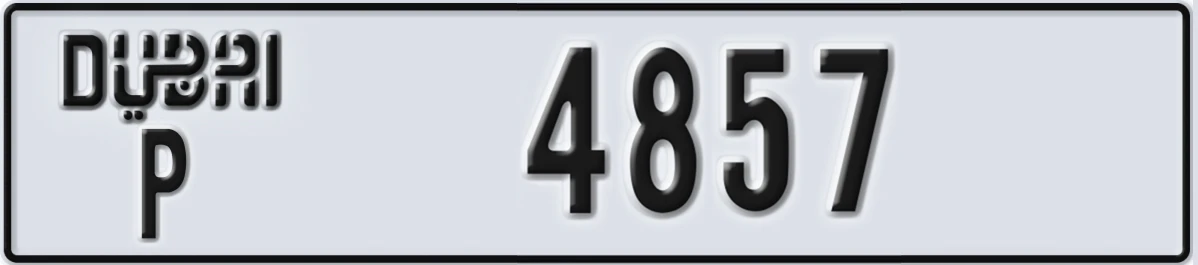 UAE License Plate Dubai P 4857