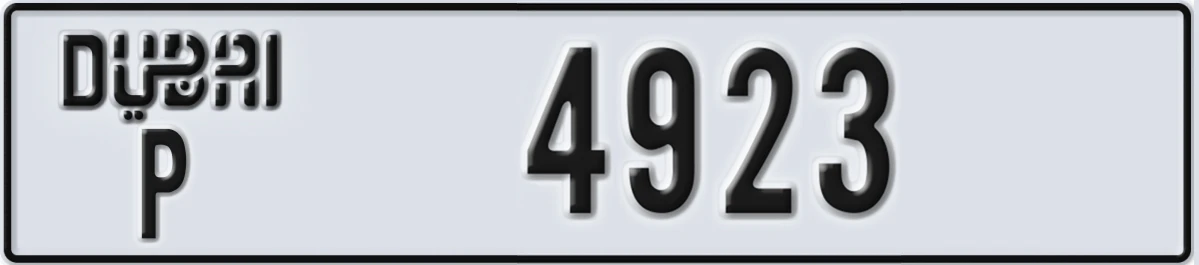 UAE License Plate Dubai P 4923