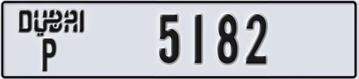 UAE License Plate Dubai P 5182