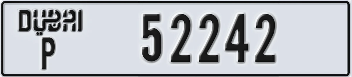 UAE License Plate Dubai P 52242