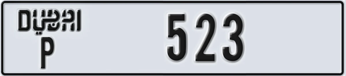 UAE License Plate Dubai P 523
