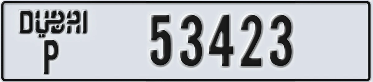 UAE License Plate Dubai P 53423