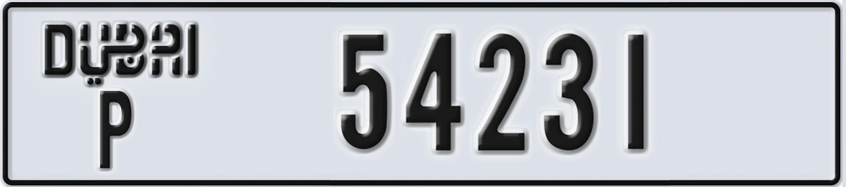 UAE License Plate Dubai P 54231