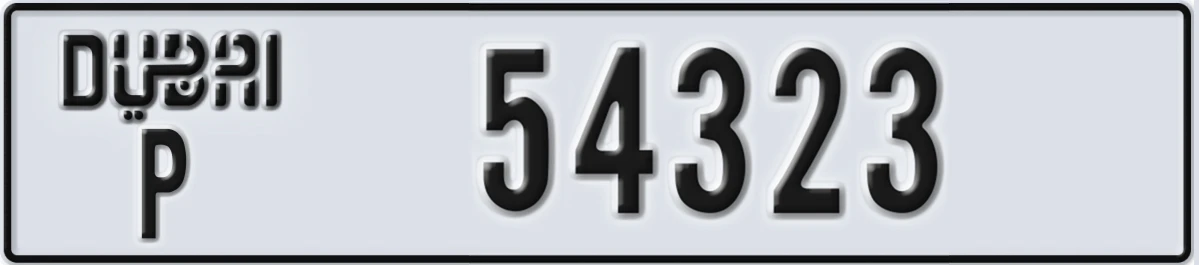 UAE License Plate Dubai P 54323