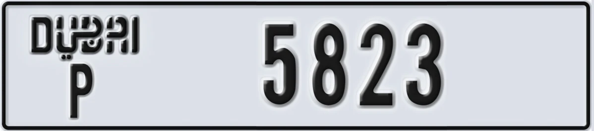 UAE License Plate Dubai P 5823