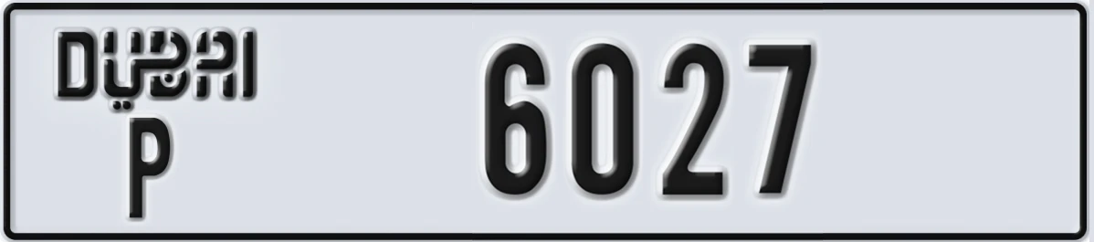 UAE License Plate Dubai P 6027