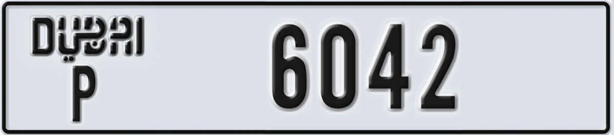 UAE License Plate Dubai P 6042