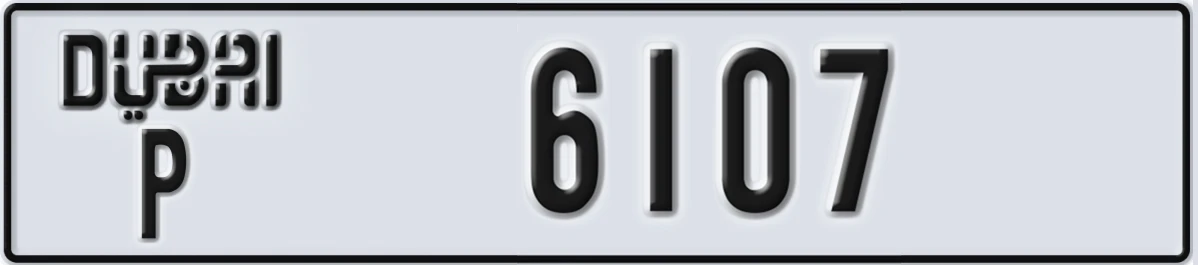 UAE License Plate Dubai P 6107