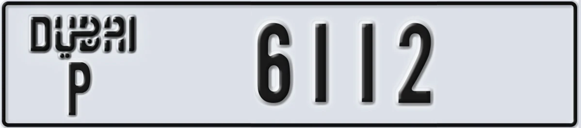 UAE License Plate Dubai P 6112