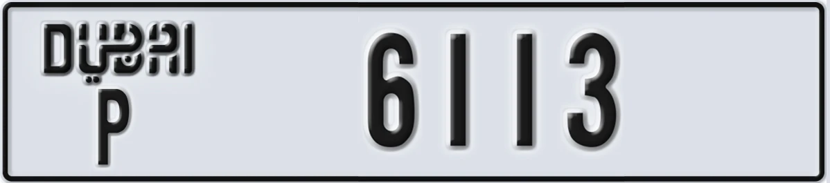 UAE License Plate Dubai P 6113