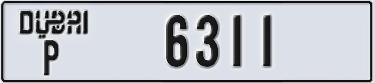 UAE License Plate Dubai P 6311