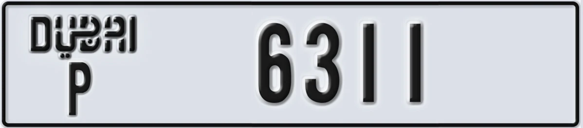 UAE License Plate Dubai P 6311