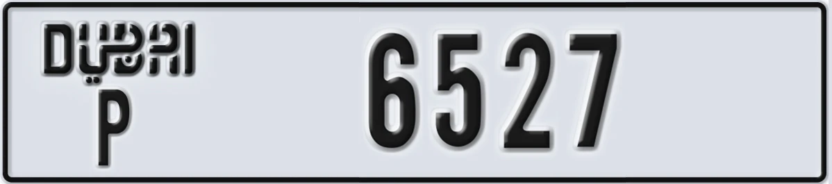UAE License Plate Dubai P 6527