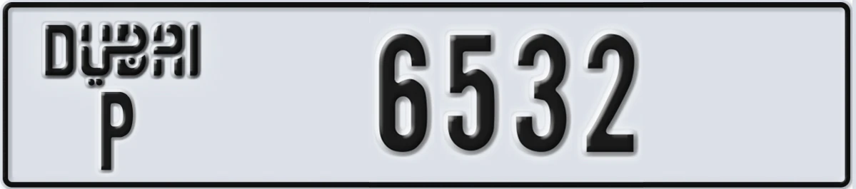 UAE License Plate Dubai P 6532