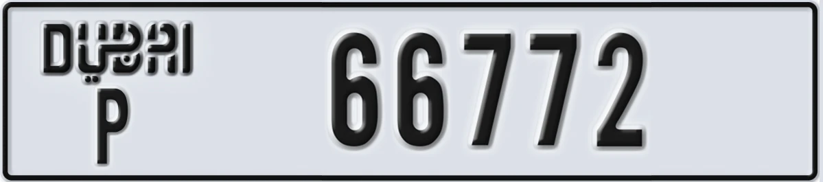 UAE License Plate Dubai P 66772