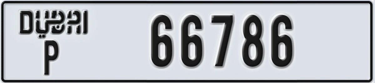 UAE License Plate Dubai P 66786