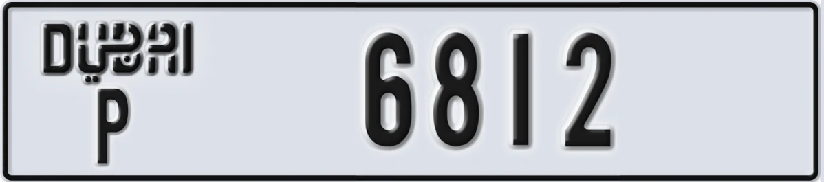 UAE License Plate Dubai P 6812