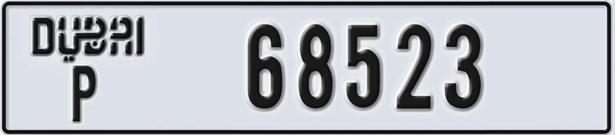 UAE License Plate Dubai P 68523