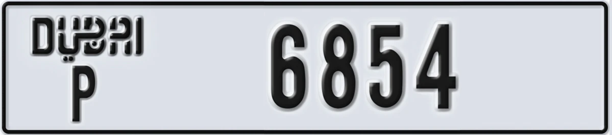 UAE License Plate Dubai P 6854