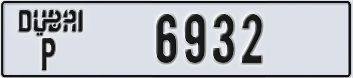 UAE License Plate Dubai P 6932