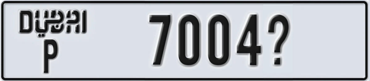 UAE License Plate Dubai P 7004@