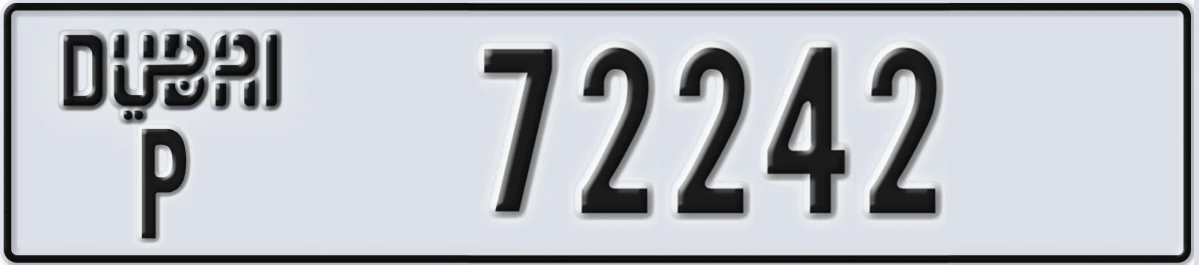 UAE License Plate Dubai P 72242
