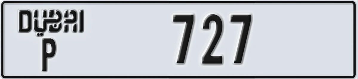UAE License Plate Dubai P 727