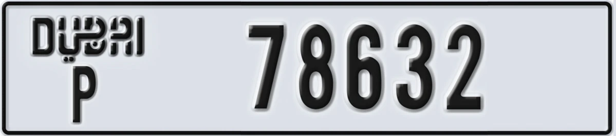 UAE License Plate Dubai P 78632