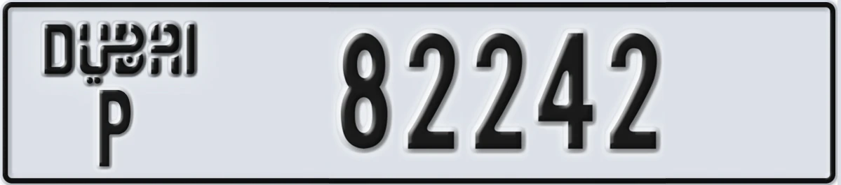 UAE License Plate Dubai P 82242