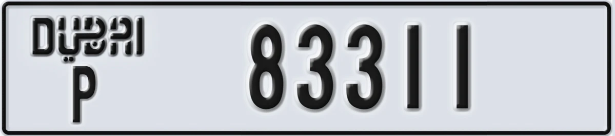 UAE License Plate Dubai P 83311