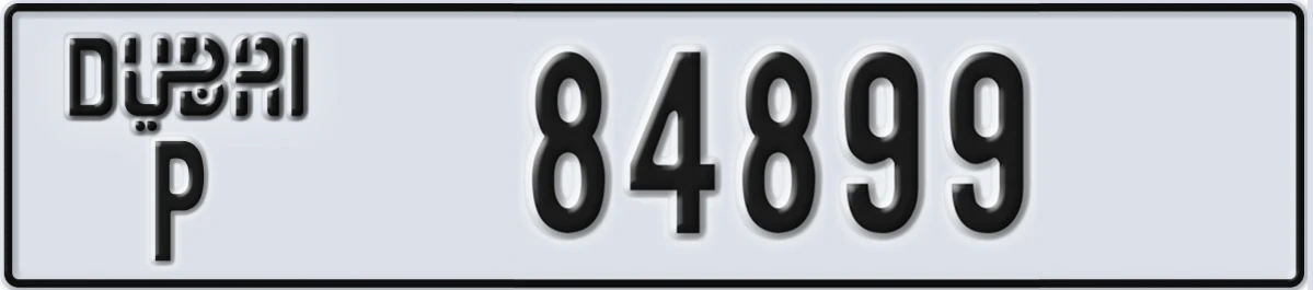 UAE License Plate Dubai P 84899