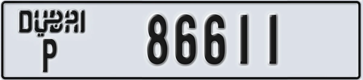 UAE License Plate Dubai P 86611